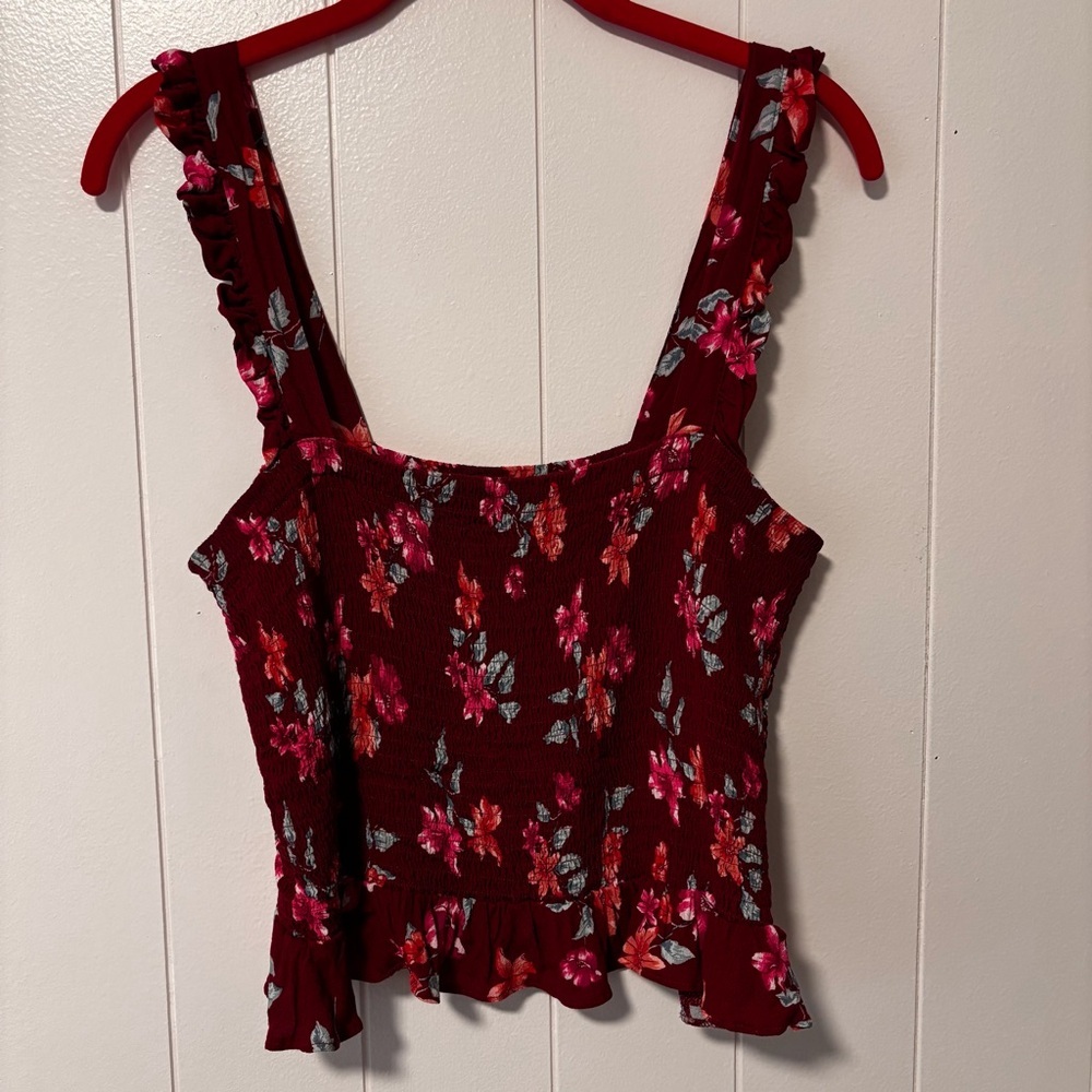 Laurel & Love | Smocked Floral Peplum Top | L - Picture 3 of 10